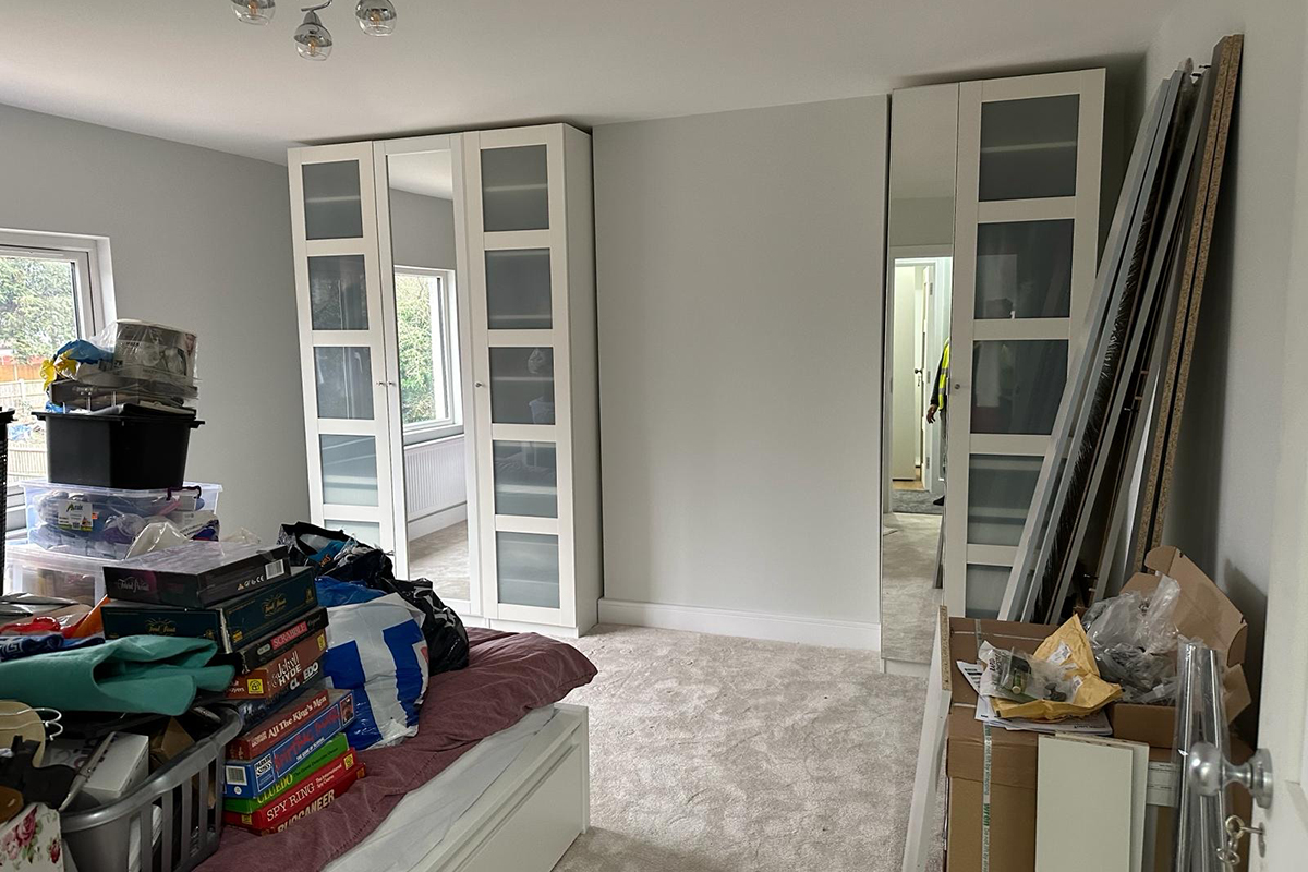 London lounge refurbishment with modern flooring, lighting, and bespoke storage by Build Abode